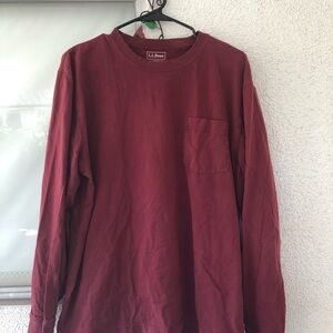 L.L. Bean Men's Burgundy Long Sleeve Tee